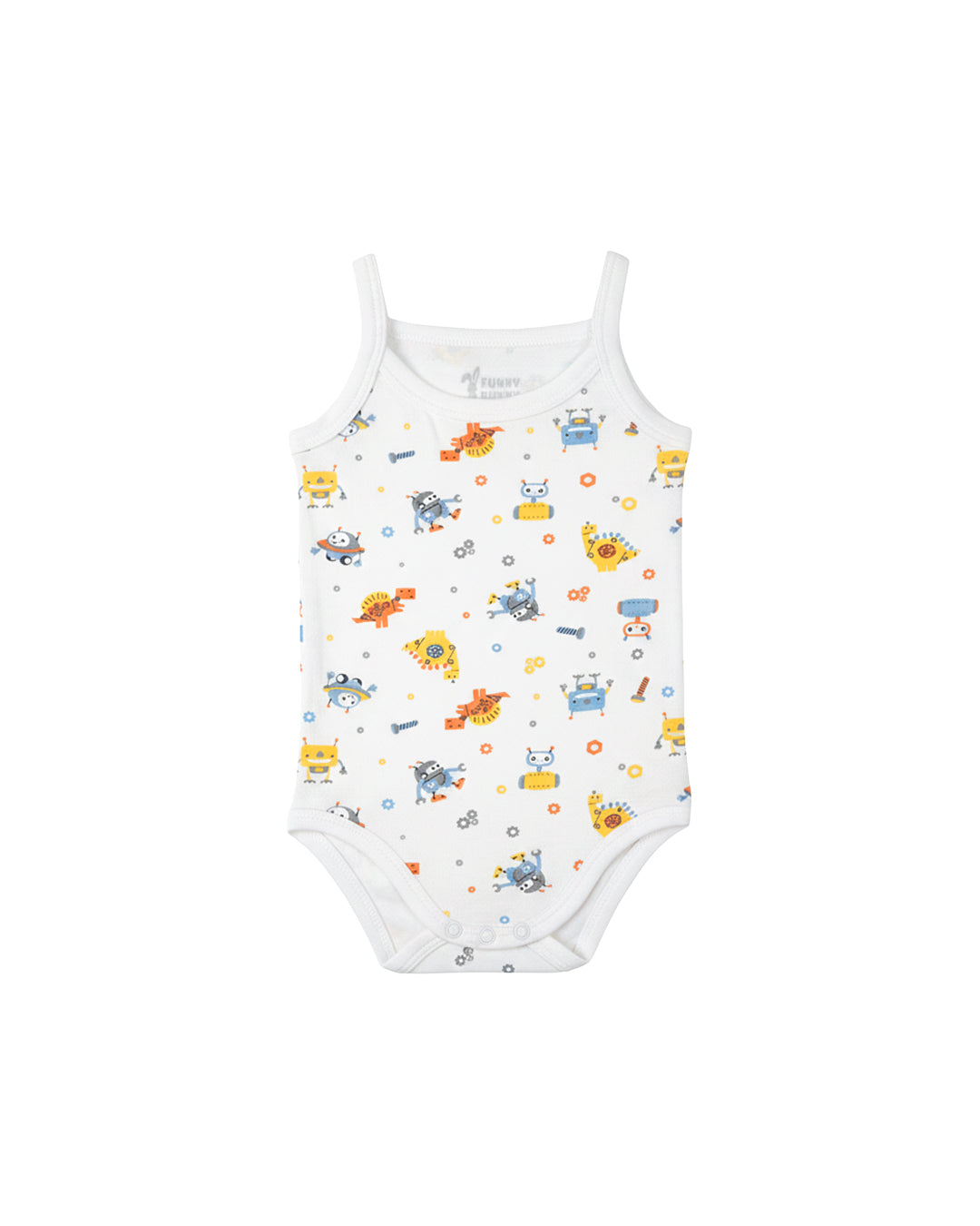 Funny Bunny Sleeveless Bodysuit for 0-3 Months | Cotton Baby Romper