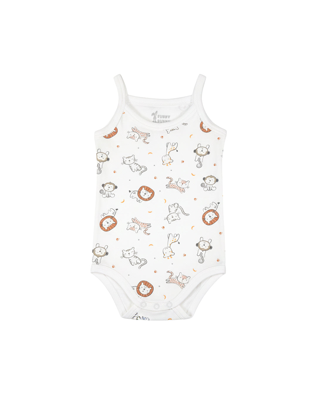 Funny Bunny Sleeveless Bodysuit for 0-3 Months | Cotton Baby Romper