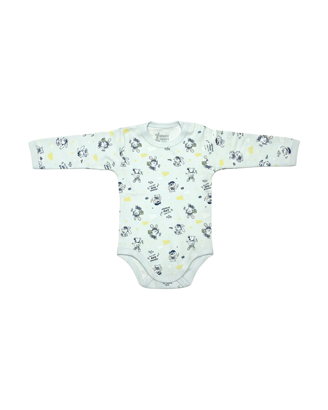 Funny Bunny Long Sleeve Bodysuit for 0-3 Months | Cotton Baby Romper