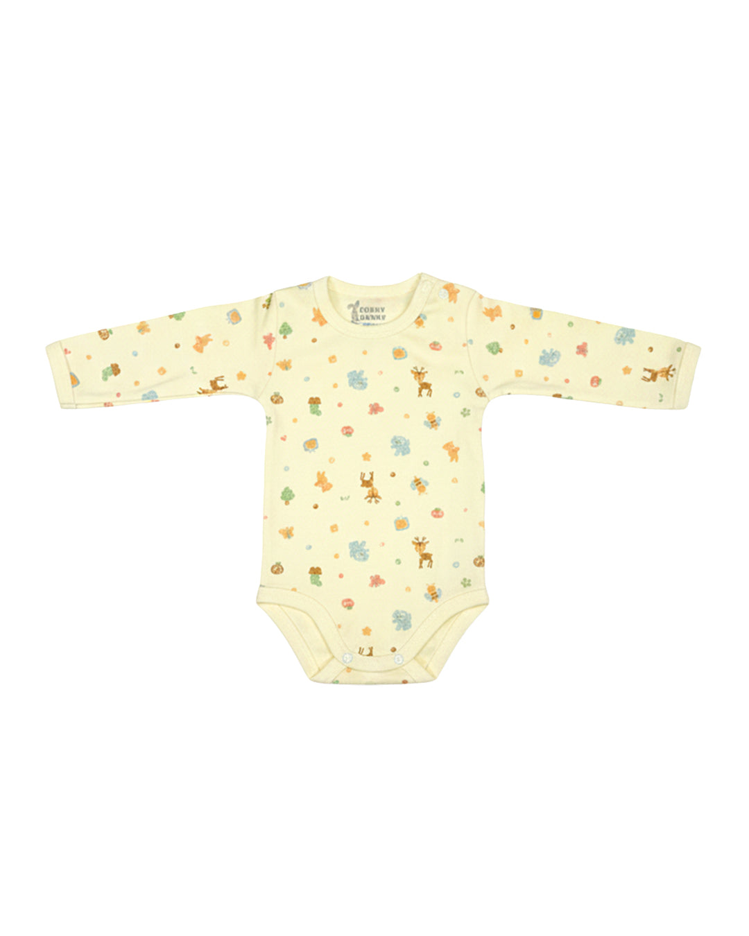 Funny Bunny Long Sleeve Bodysuit for 3-6 Months | Cotton Baby Romper