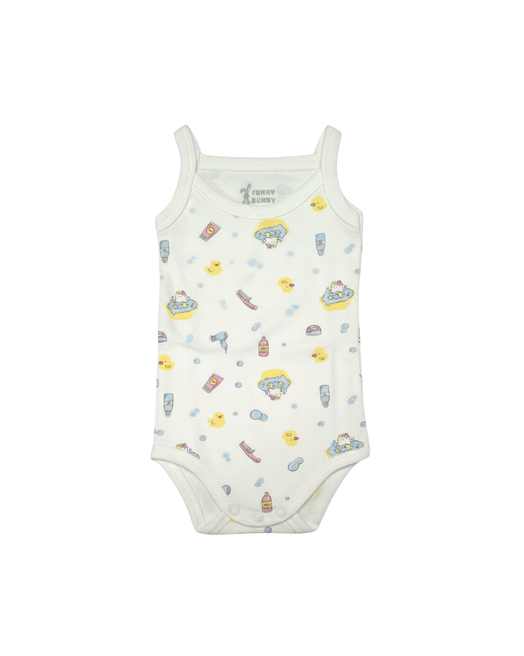 Funny Bunny Sleeveless Bodysuit for 12-18 Months | Cotton Baby Romper