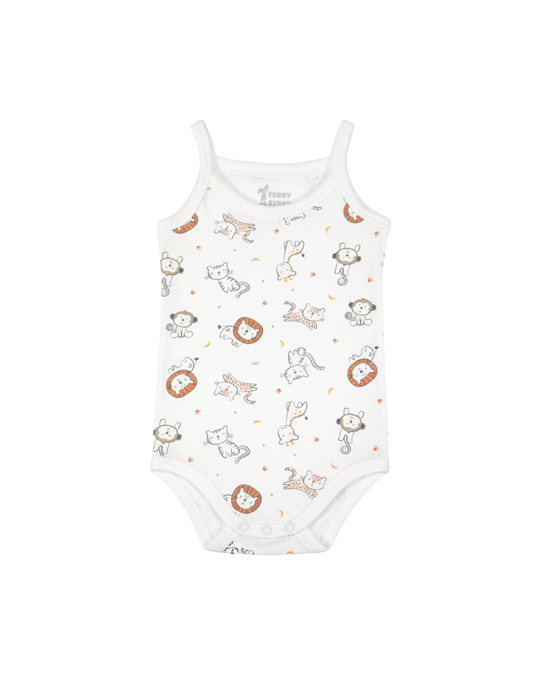 Funny Bunny Sleeveless Bodysuit for 12-18 Months | Cotton Baby Romper