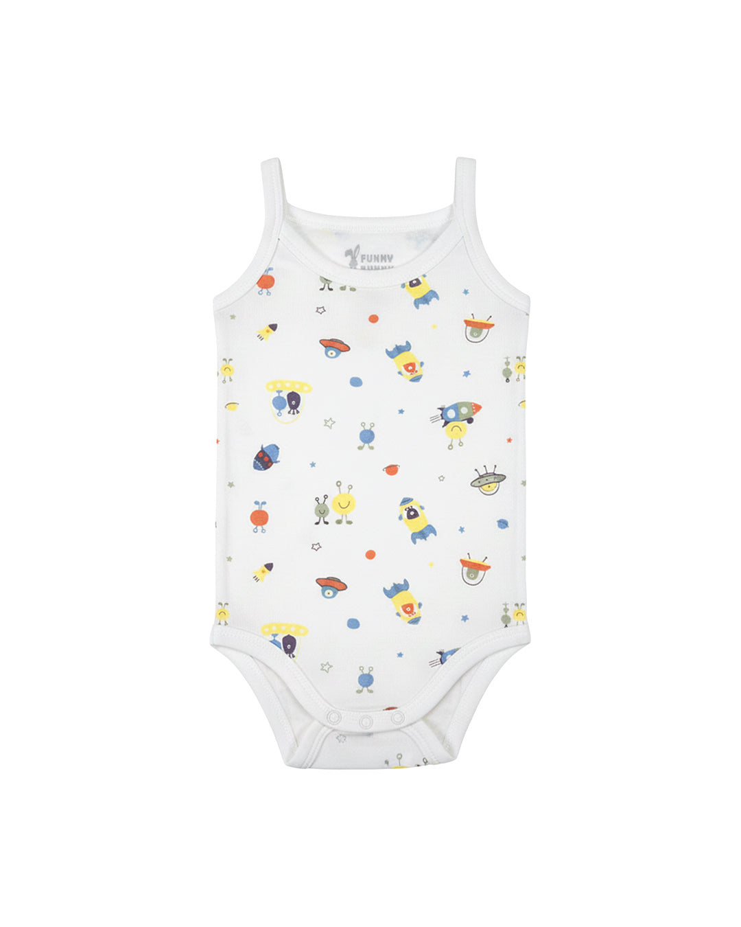 Funny Bunny Sleeveless Bodysuit for 18-24 Months | Cotton Baby Romper