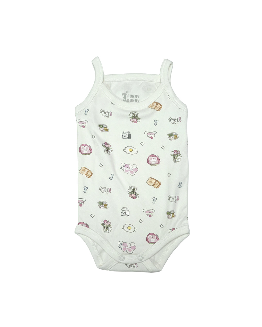 Funny Bunny Sleeveless Bodysuit for 18-24 Months | Cotton Baby Romper
