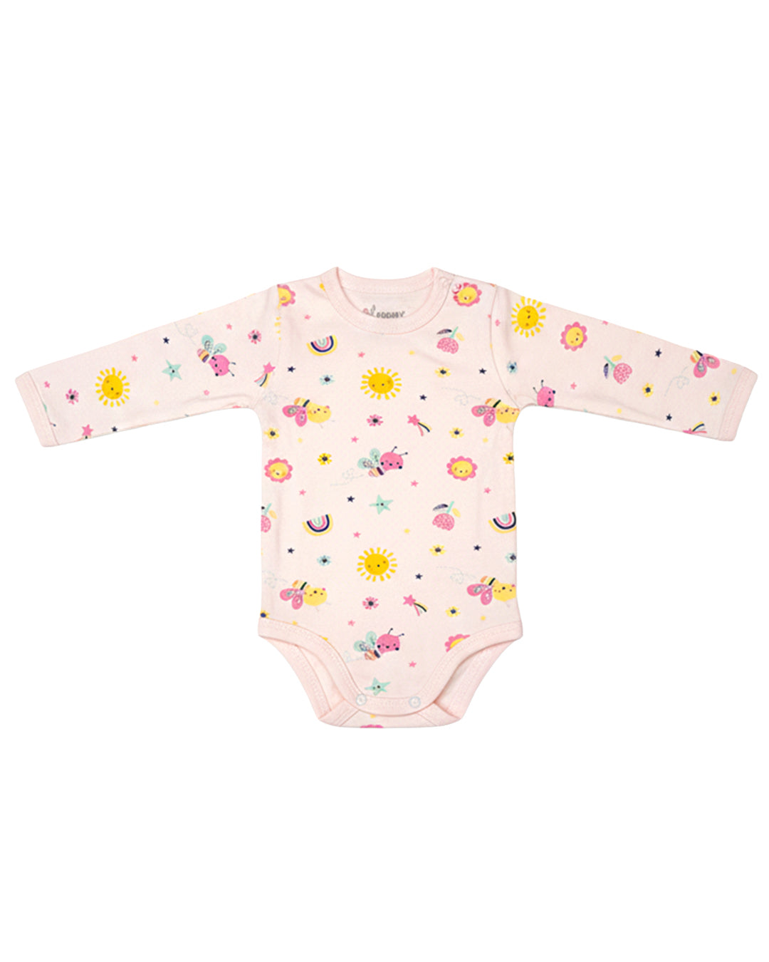 Funny Bunny Long Sleeve Bodysuit for 12-18 Months | Cotton Baby Romper