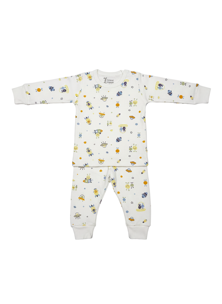 Funny Bunny Long Sleeve Baby Pajamas Anti-Allergy Cotton | Comfortable & Safe Sleepwear