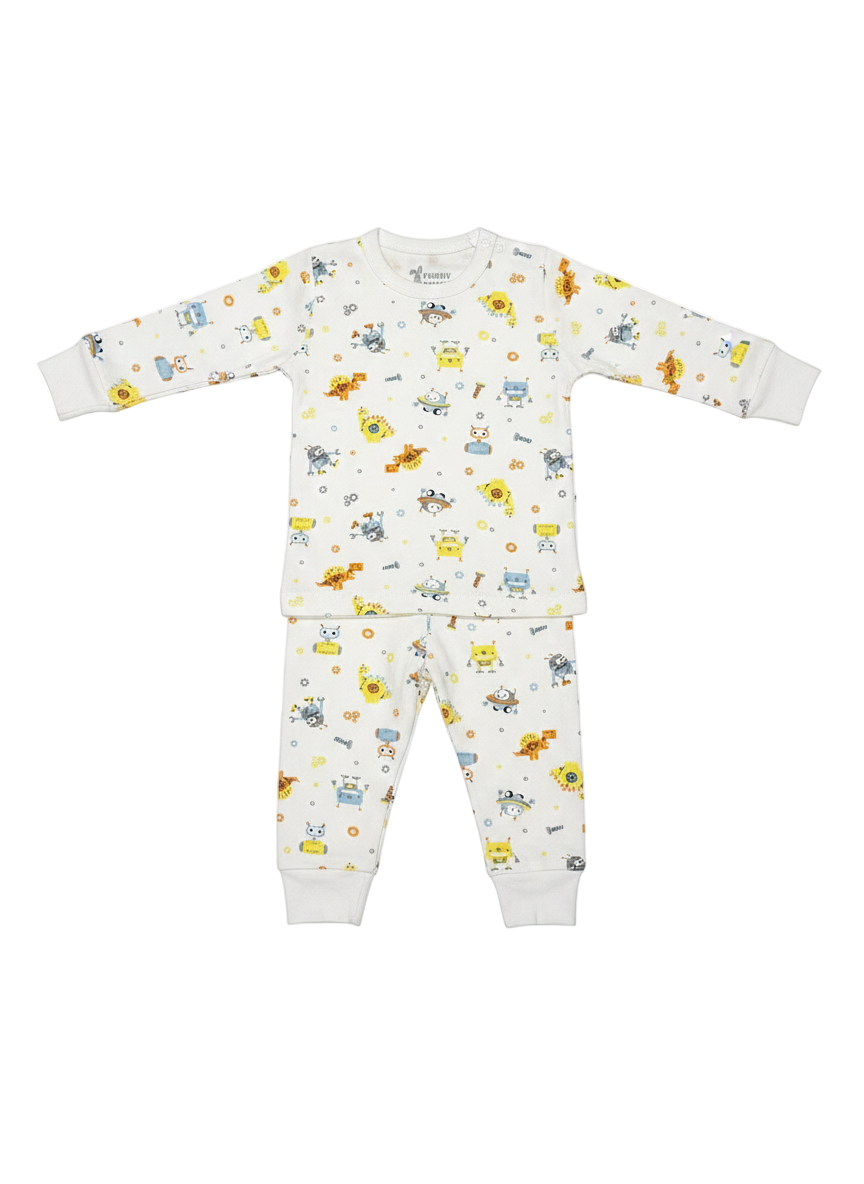 Funny Bunny Long Sleeve Baby Pajamas Anti-Allergy Cotton | Comfortable & Safe Sleepwear