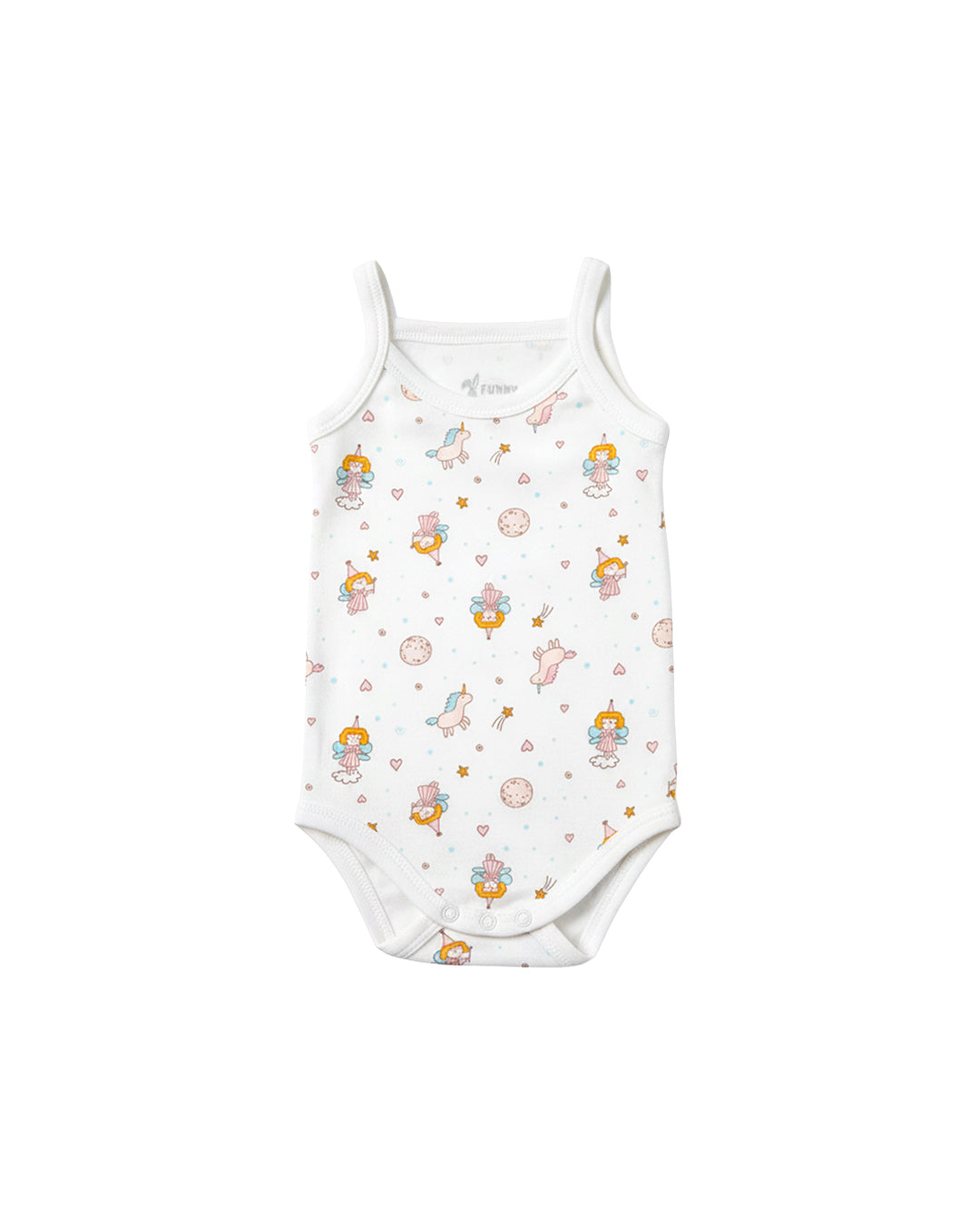 Funny Bunny Sleeveless Bodysuit for 6-12 Months | Cotton Baby Romper