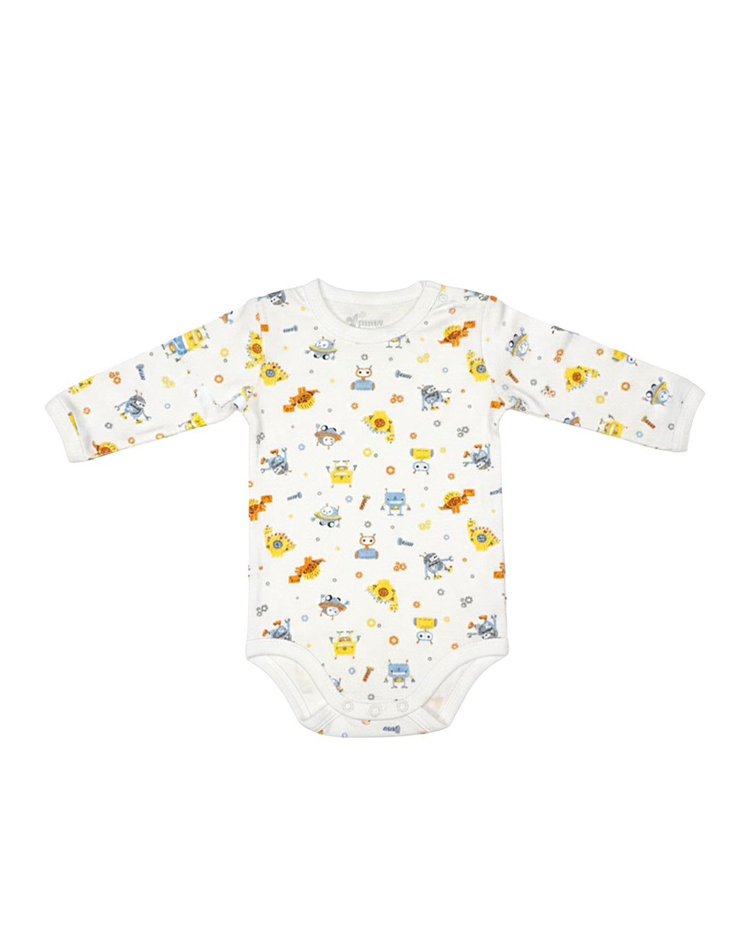 Funny Bunny Long Sleeve Bodysuit for 6-12 Months | Cotton Baby Romper