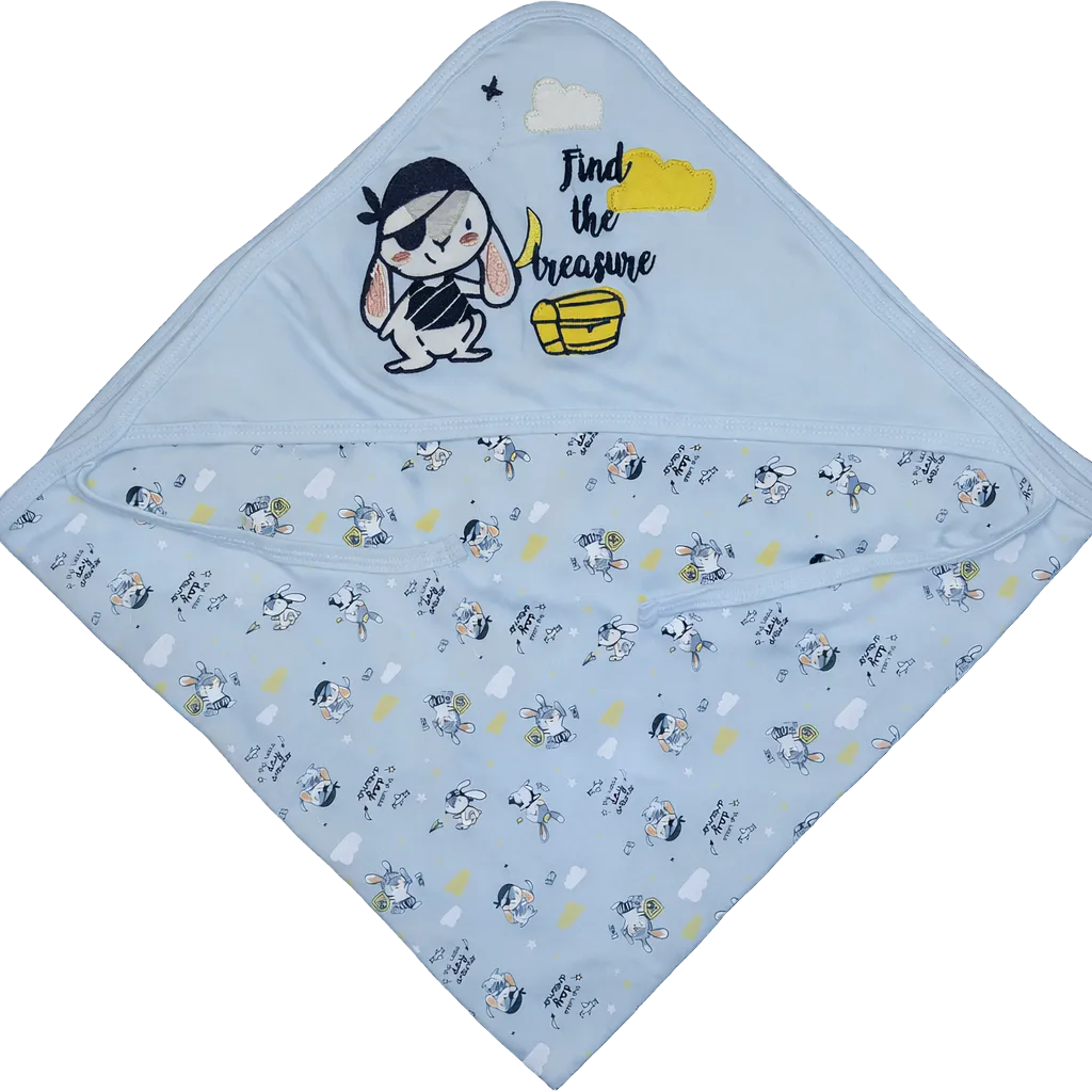 Baby Hooded Blanket Double Layer 100% Cotton Hypoallergenic